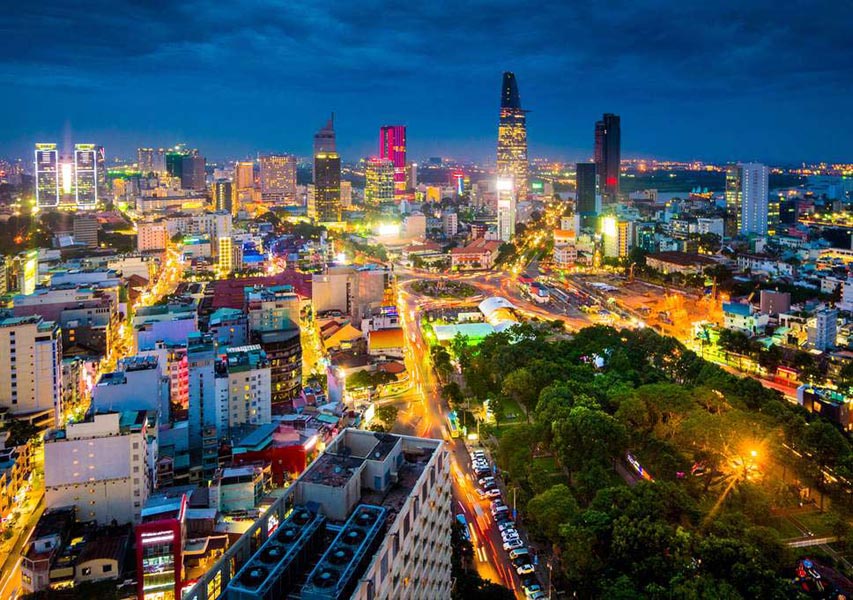 Realistic asia Vietnam at night